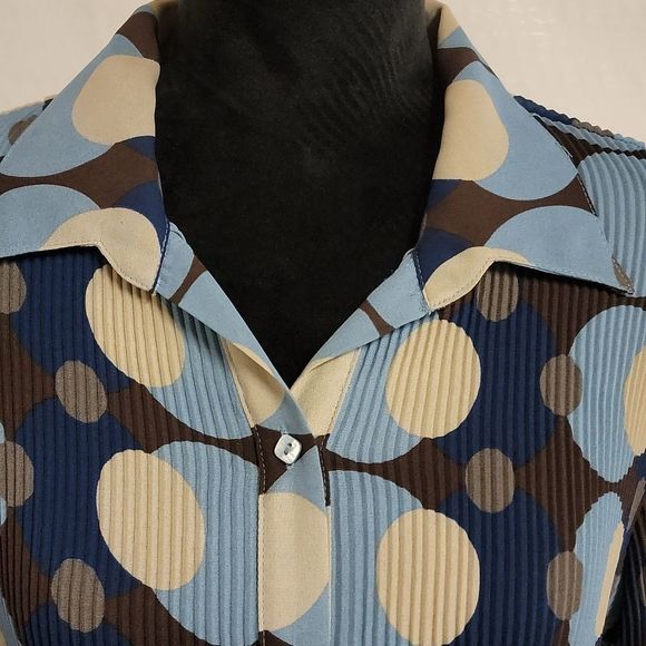 Cato Women's Large Retro Button Up Blouse - Picture 2 of 12